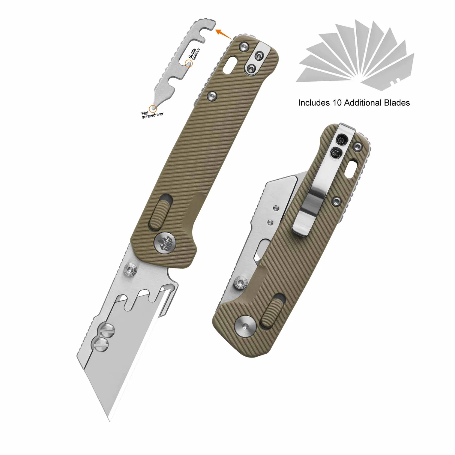 QSP Knife Khaki Penguin Workmate Utility Knife