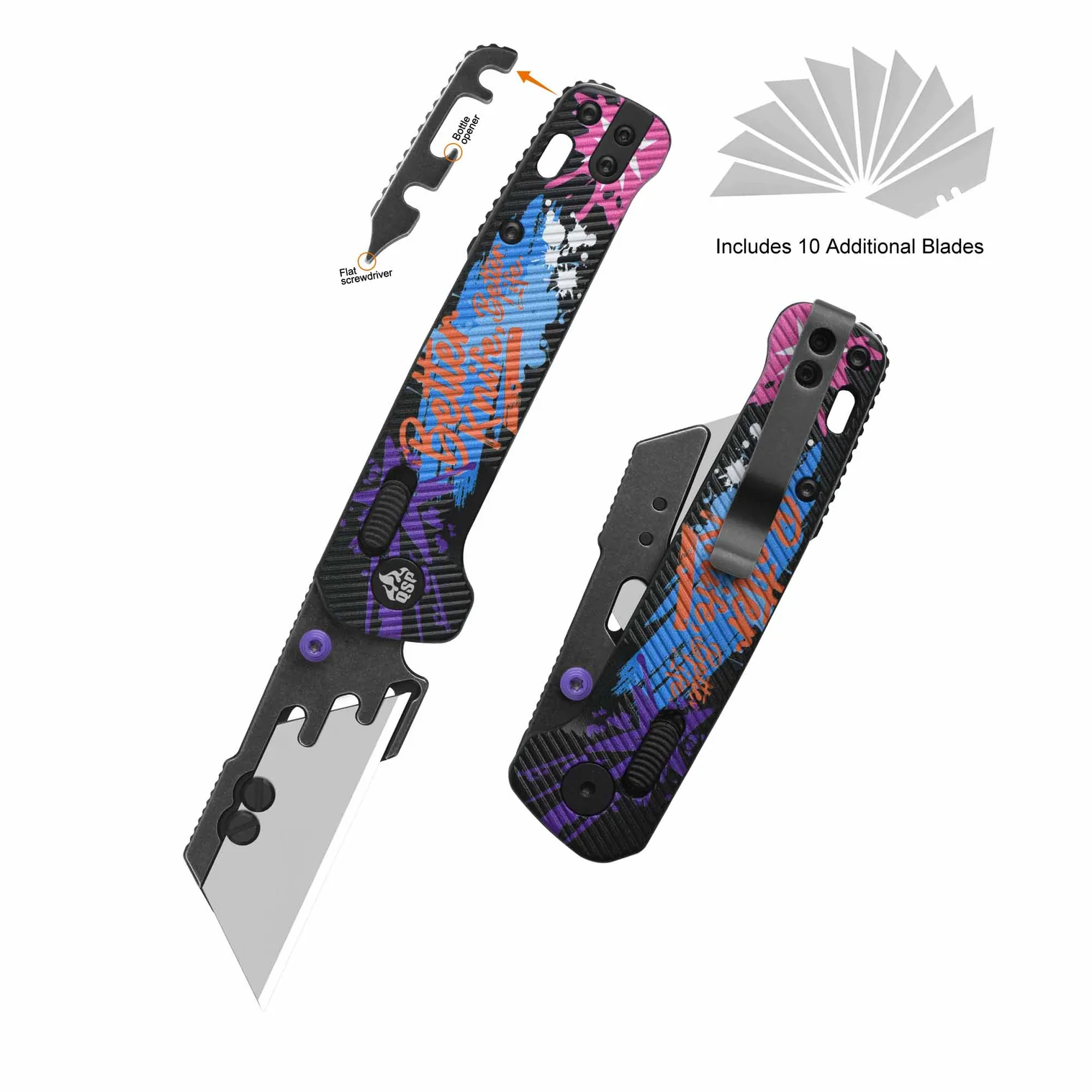 QSP Knife Graffiti Penguin Workmate Utility Knife