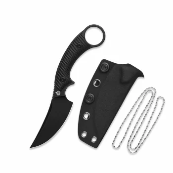 QSP Knife Black G10 Baby Viper Black Blade Fixed