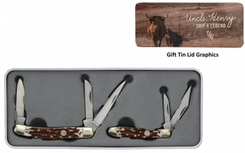 Schrade Uncle Henry 2 Piece Staglon Folding Knife Set