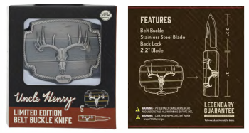 Schrade Uncle Henry Belt Buckle Knife